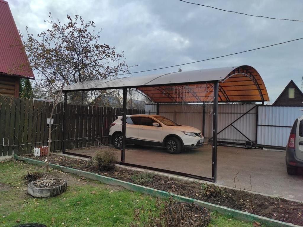 Прозрачные шторы ПВХ для навеса под автомобиль в Сынтуле